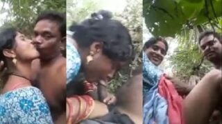 Tamil couple having fun in jungle