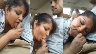 Cab driver gets blowjob from Indian milf