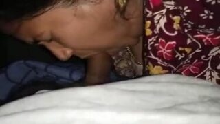 Indian housewife tasting juicy cock